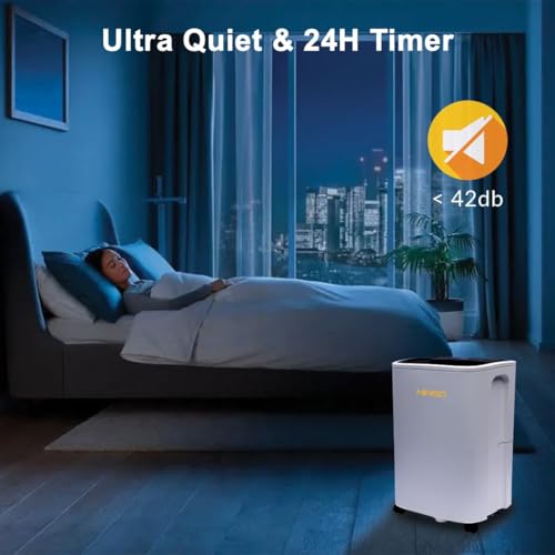 Image of HINISO 10L Smart Compressor Dehumidifier with HEPA 13 Air Purifier Filter Combo for Up to 2000 Sq.ft | WiFi App Control | Removes Moisture, Dust & Odours | Auto Defrost, Clothes Dry Mode, 2.5L Tank