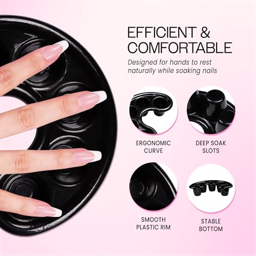 JOVANA Nail Art Manicure Soak Soaker Bowl Acrylic Tip Tool (12 piezas) miniatura 2