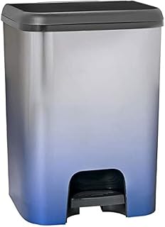 Great Plastic Cubo de Basura con Pedal Class 26 litros en Color Azul Metalizado, Plastico