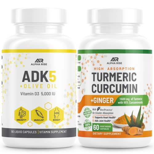 Adk 5 Vitamin Supplement And Vegan Turmeric And Ginger Supplement #TOP14