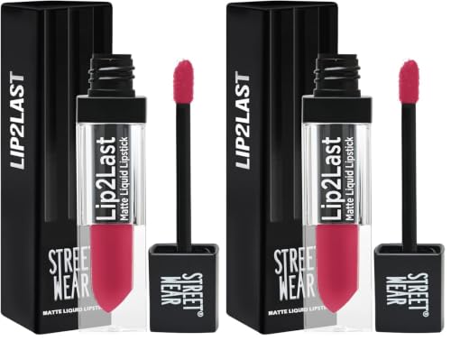 Image of STREET WEAR Lip2Last Matte Liquid Lipstick -Chillax Pink (Pink) - 5 ml - Transferproof, Smudgeproof, Mask Friendly, Non-Drying Formula, Enriched With Vitamin E - Lasts AM To PM! (Pack of 2)