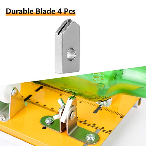 Glass Bottle Cutter Accessories Kit 15 Pack, Includes 4 pcs Blades + 5 pcs Sandpaper + 6 pcs Fixing Rubber Rings in 3 Sizes for Glass Bottle Cutter DIY Craft Project