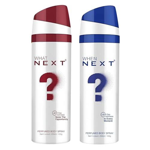 Image of Next Care When & What Perfumed Body Spray for Men & Women | Long Lasting Fragrance Body Spray | Daily Freshness Deodorant | Unisex Scent Combo Pack | 200ml Each (Pack of 2)