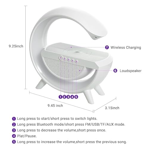 Amezonflora G-Shape LED Lamp with Bluetooth Speaker & 15W Wireless - Image 3
