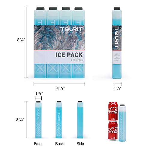 TOURIT Kühlakkus Kühlelemente für Kühltasche Kühlbox Kühlrucksack Wiederverwendbar Geeignet für Reisen,4er Set,Blau 2