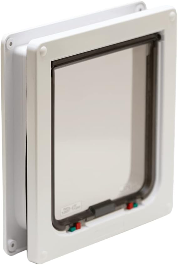 Cat Mate 4Way Locking Cat Flap for Large Cats and Small Dogs, Easy