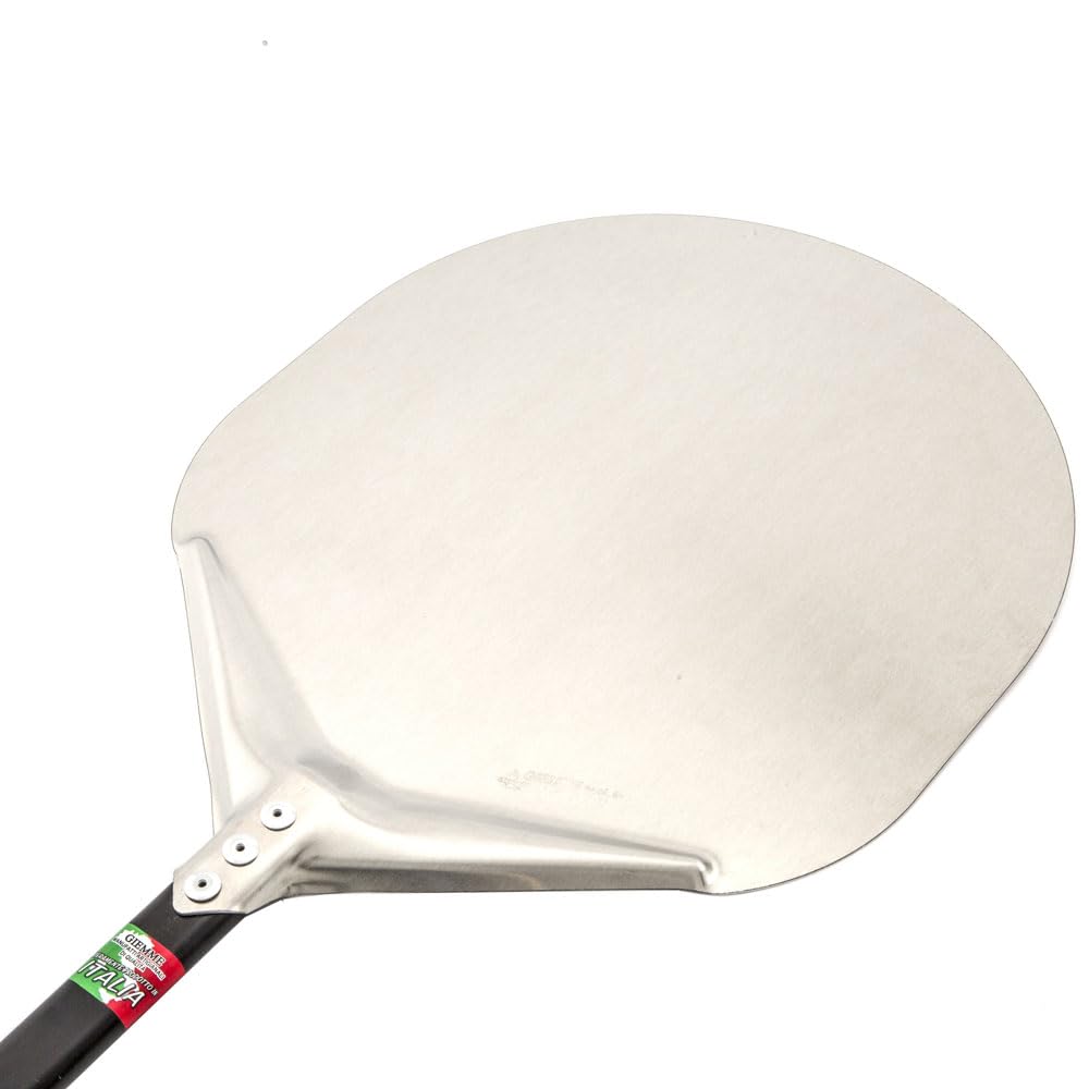 Giemme - Pala per Pizza Professionale in Alluminio Anodizzato, Piatto 30 cm, Manico 60 cm, Ideale per Forno – Made in Italy