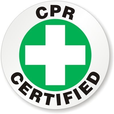 StickerDad® CPR Certified (3 Pack) Vinyl Hard Hat Helmet Decal - (Size: 2" Color: White/Black/Green)- Hard Hat, Helmet, Windows, Walls, Bumpers, Laptop, Lockers, etc.