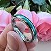 TUTISS 4mm Tungsten Rings for Women Men Engagement Wedding Bands Fashion Jewelry Genuine Crushed Green Opal Inlay Domed Polished Shiny Comfort Fit Size 10