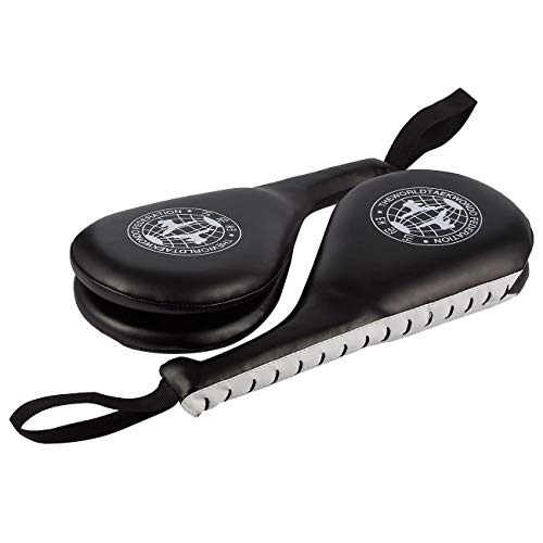 VICKJES POWGYM Pack of 2 Black Taekwondo Durable Kick Pads Targets for Kickboxing Training