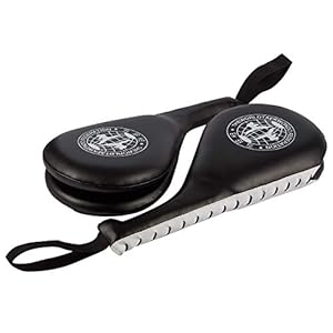 VICKJES POWGYM Pack of 2 Black Taekwondo Durable Kick Pads Targets for Kickboxing Training