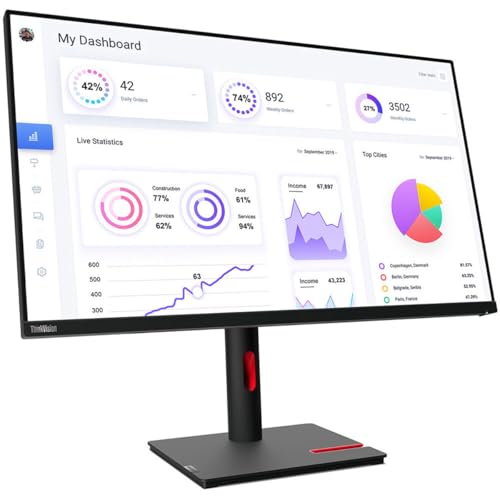 Image of Lenovo ThinkVision T22i-30 21.5 Full HD WLED LCD Monitor - 16:9 - Raven Black