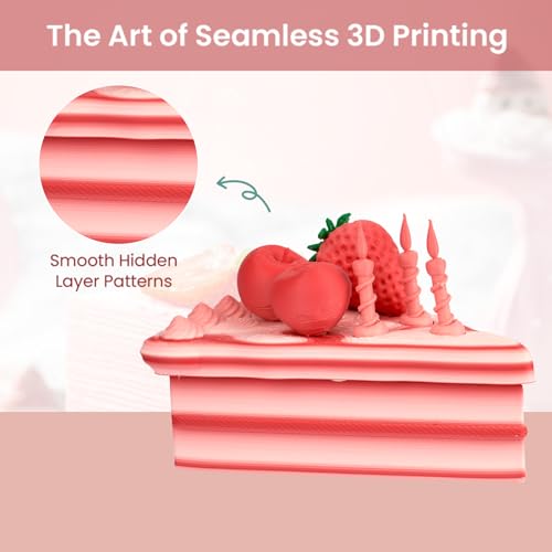 Image of ERYONE Matte Gradient Rainbow 3D Printer PLA Filament 1.75 + /- 0.03mm, HS Matte Multicolor High Speed Filament PLA 1KG(2.2LBS) Spool, Red Velvet(Red White)