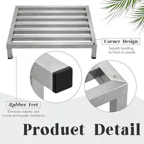 Image of MorningRo 1 Pack Dunnage Rack 23.6 inch Long x 23.6 inch Wide, 3.9 inch Height