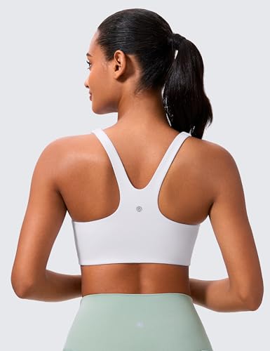 Image of CRZ YOGA Butterlift Square Neck Sports Bras | Double Lined, Light Support, Non Padded, Yoga, Buttery Soft, V-Shaped Racerback, for Women