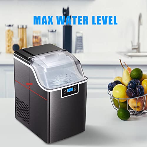 Nugget Ice Maker Countertop With Soft & Chewable Pellet Ice Crushed Ice Countertop Portable Pellet Ice Machine 44Lbs/24H, 2 Minutes Per Round And 45Db For Home/Kitchen/Office/Bar/Party #TOP3