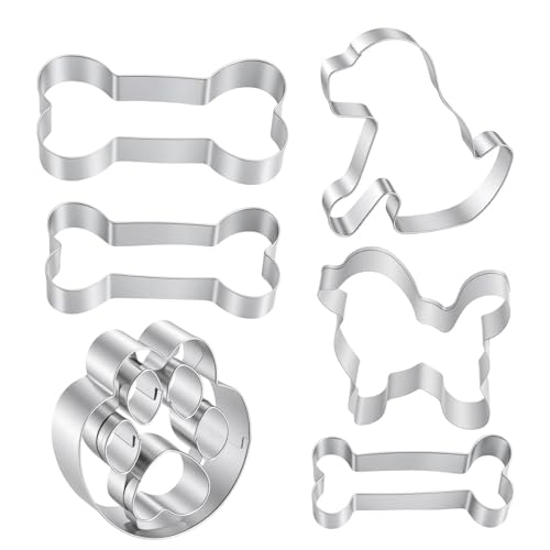 LOLANIUT Ensemble de 7 emporte piece patisserie en forme de chien –emporte piece biscuit acier inoxydable représentant des animaux, des teckels, des cadeaux pour les...