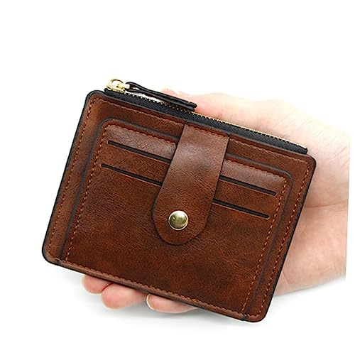 Multi Card Wallet for Women Durable PU Leather Zipper Buckle Clutch Brown for Credit Cards Ids Coins Cash present for Birthdays Special Occasions4
