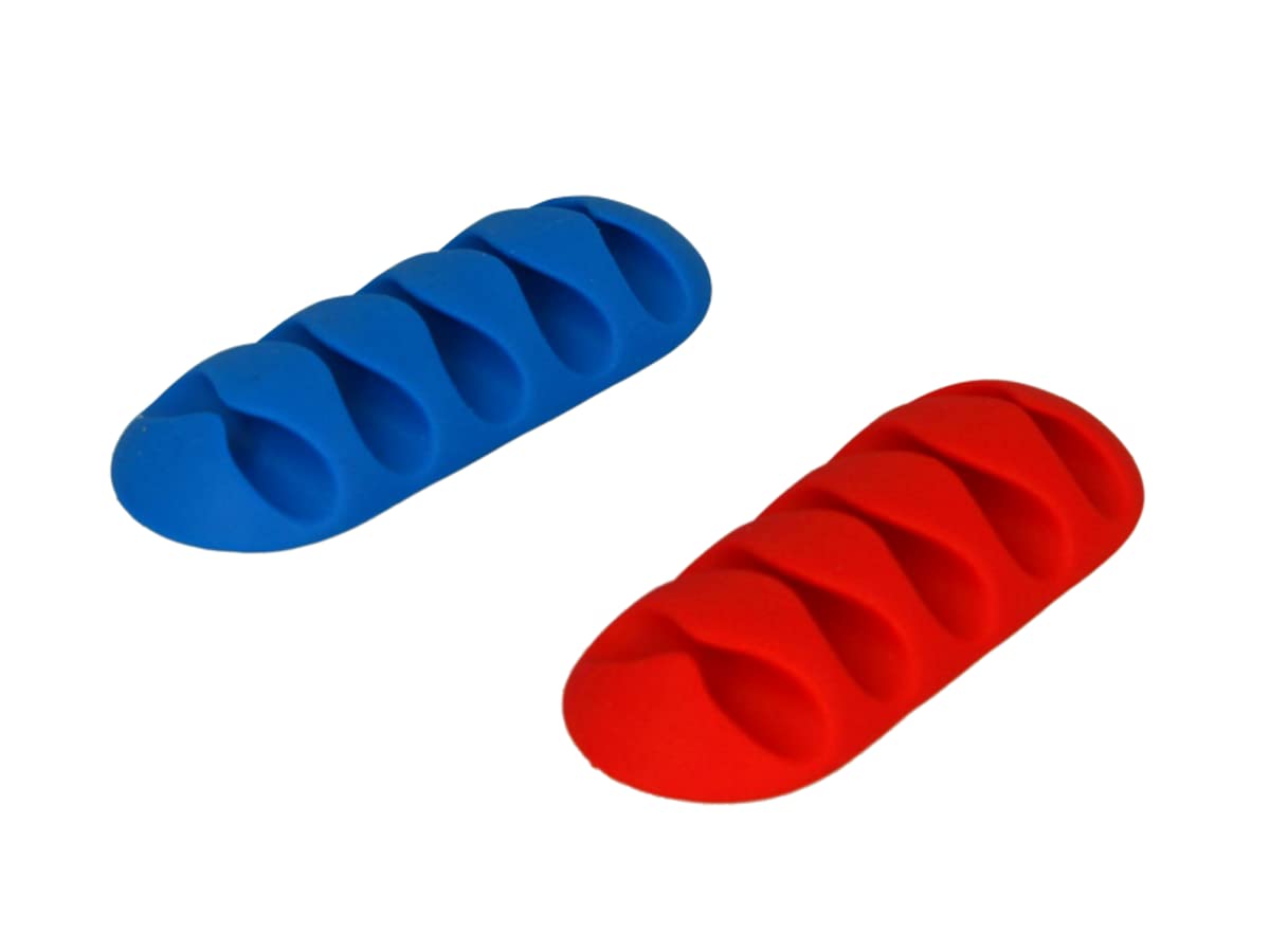 URAQT Clip per Cavi, 5 Pezzi Organizer a Clip per Cavo Fermacavi Clip Fermacavo con Nastri Adesivi, Organizer per la Gestione dei Cavi Organizzatore di Cavi per Casa e Ufficio