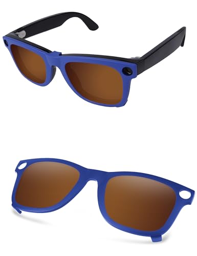 AOZAN �}�b�g�u���[�t���[�� �Ό��N���b�v�I���T���O���X Ray-Ban Meta Wayfarer RW4006 50mm �Ή� �j�����p - �Z�s�A�E�u���E��