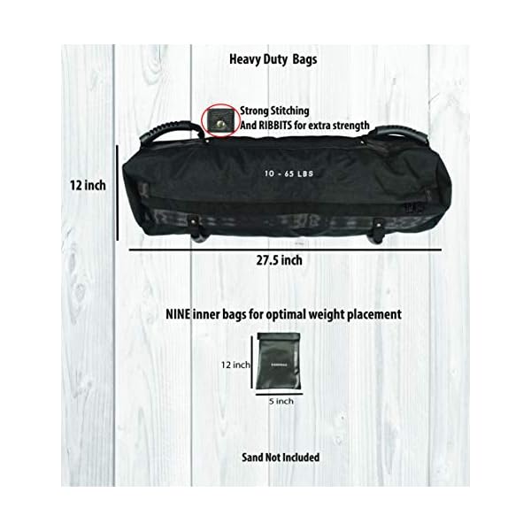 SLR-Heavy-Duty-sandbags-for-Fitness-Holds-10-to-65-LBS-with-9-Inner-Sandbags-Great-Weight-Bag-for-Crossfit-Training-with-SIX-Reinforced-Handles-Sand-NOT-Included SLR Heavy Duty sandbags for Fitness Holds 10 to 65 LBS with 9 Inner Sandbags - Great Weight Bag for Crossfit Training with SIX Reinforced Handles - Sand NOT Included