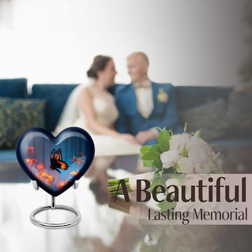 Image of Butterfly Urn - Tiny Cremation Urn for Human Ashes Adult Female - Small Cremation Urns for Ashes for Women - Burial Urns - 3 Inch Set of 4
