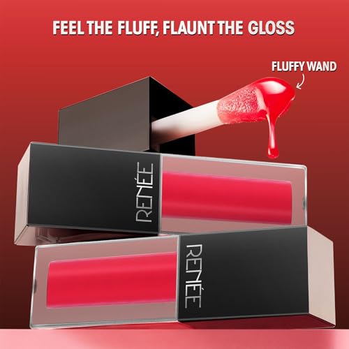 Image of RENEE Hot Sauce Plumping Lip Gloss - Hot Red Tobasco, Ultra Glossy Finish, Lightweight & Nourishing, for Fuller Juicy Lips, Jojoba Oil, Sweet Almond Oil & Vitamin E Infused