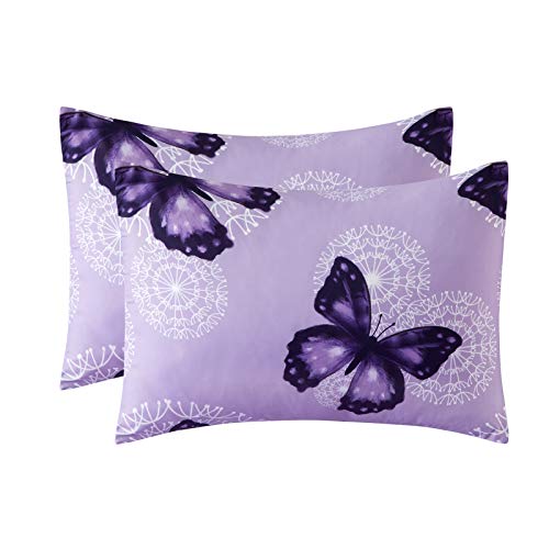 Artall Butterfly Pattern Bed In A Bag Bedding 8 Piece Full/Queen Comforter Sets 1 Comforter, 2 Pillow Shams, 1 Flat Sheet, 1 Fitted Sheet, 1 Bed Skirt, 2 Pillowcases #TOP5