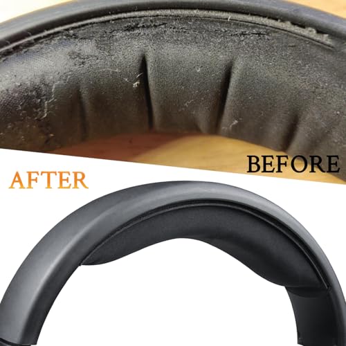 Image of SOULWIT Replacement Headband Pad Kit for Sennheiser Game One /HD515 /HD518 /HD555 /HD558 /HD559 /HD569 /PC360 /PC373d Headphones, Head Band Top Cushion Cover Repair Part for EPOS Game One Headsets - Black