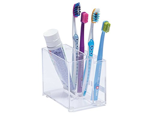 Toothbrush Holder With Name Labels And Permanent Marker To Avoid Mixups. Perfect Organizer For Kids Bathroom. Clear Acrylic Makes Stylish Design. Removable Base For Easy Cleaning. #TOP1