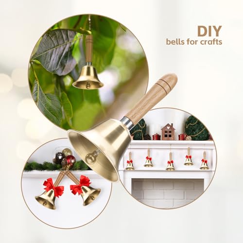 Flezoo Super Loud Hand Bell - Solid Brass Call Bell for Elderly at Home, Wedding, Animal Training, Office, Dinner, Meditation, Musical Teaching and Service(3.15inch)