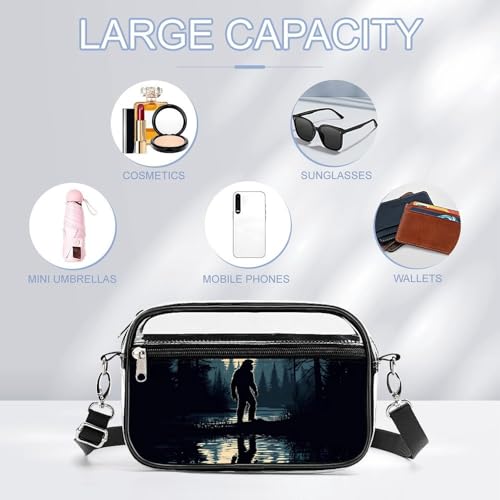 Bigfoot Moonlight Reflection Women's Clear Crossbody Purse Bag Transparent Bags Pocket for Concerts Sports Festivals3