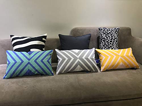Aitliving Embroidered Throw Pillow Cover Arrows Coko Geometric Lumbar Pillow Cover Decorative Cushion Shell 2-Tone Silver Grey Chevron 1Pc 12X20, Gray 30X50Cm #TOP7