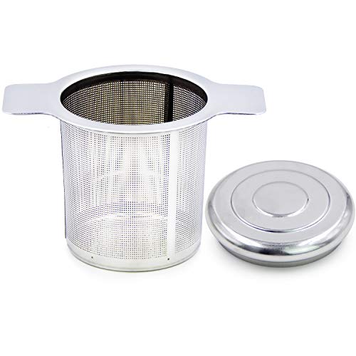 T TOSSOW - TOSSOW-18/8 Stainless Steel Tea Infuser Tea Strainer Water Filter with Double Handles for Hanging on Teapots Mugs Cups to steep Loose Leaf Tea and Coffee Cold Brew Coffee Maker