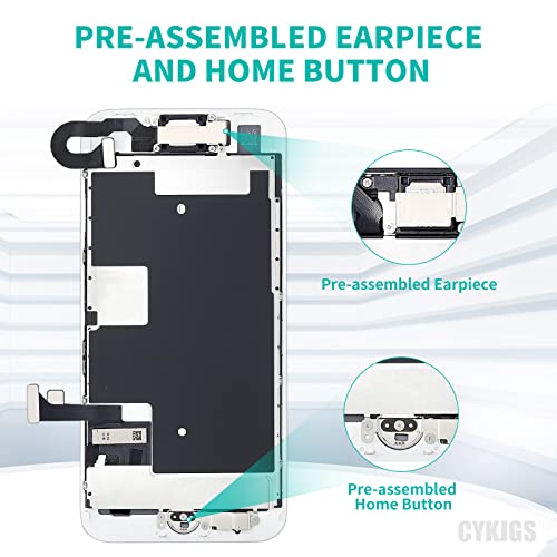 Image of for iPhone 8 SE 2nd Generation Screen Replacement with Home Button | 3D Touch LCD Display Digitizer White 4.7 inch Full Assembly for SE 2020 with Front Camera Speaker Tools Kit A1863 A1905 A1906