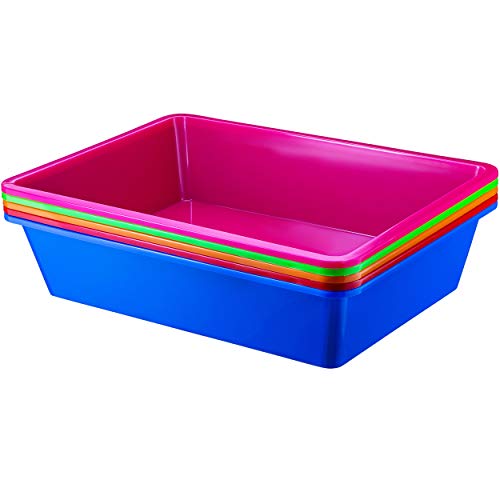 Zilpoo 5 Pack Paper Organizer Bins, Colorful Plastic Turn in Tray