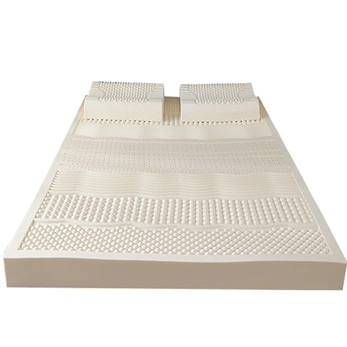Colchón de látex 100 % natural, ecológico, hipoalergénico, cómodo para dormir, tamaños individual/doble, incluye funda de colchón de 1 pulgada de grosor, 120 x 190 cm