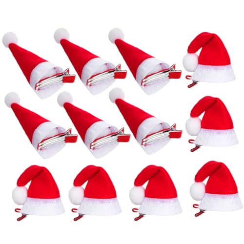 Garneck 12 Stück Weihnachtsmütze-haarspangen, Süße Haarnadeln,...