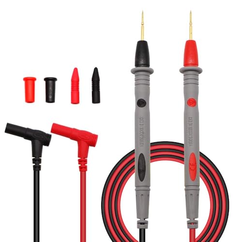 CABLEPELADO Cable de prueba multímetro, Sondas de Prueba de Multímetro, Cable multímetro digital, sondas de prueba eléctricas digitales, Soporta hasta 1000v 10A, Longitud del cable 1 metro
