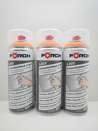 4 in 1 Förch RAL 2000 GELBORANGE ORANGE DICKSCHICHTLACK LACK SPRAY SPRAYDOSE 400ML (3)