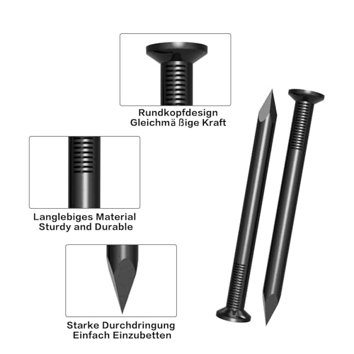 80 sztuk gwoździ stalowych 40 mm, do betonu, do malowania, do ścian betonowych, gwoździ do ramy, do prac drewnianych, cegieł, zawieszenia, gwoździe do drewna, gwoździe ścienne do obrazów, 80 sztuk