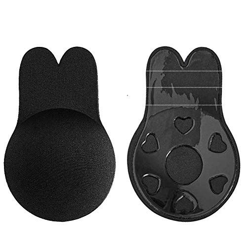 Magic Beauty Instant Breast Lift Nipplecovers Reusable Silicone Bra (Black, L)