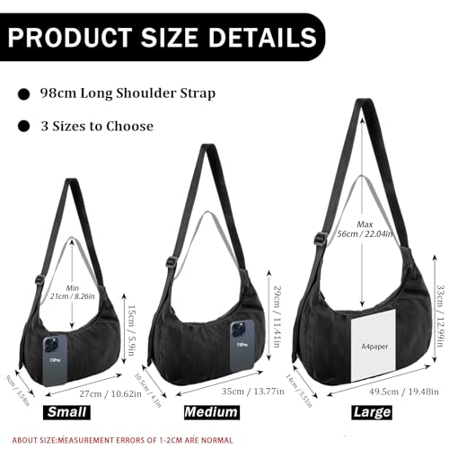 Bolso de hombro crescent de nylon unisex miniatura 4