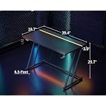 MOTPK 39 Inch Small Gaming Desk with LED Light, Computer Desk for Small Space, Gaming Table with Carbon Fiber Texture, Kids PC Desk Gift for Boys Men, Black - Image 3