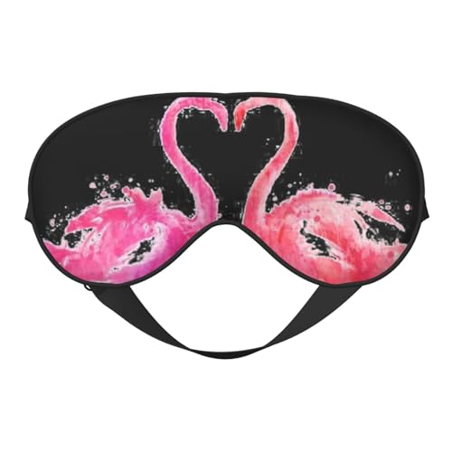 Ink Flamingos - Máscara de ojos opaca suave de doble cara para relajación, presión cero