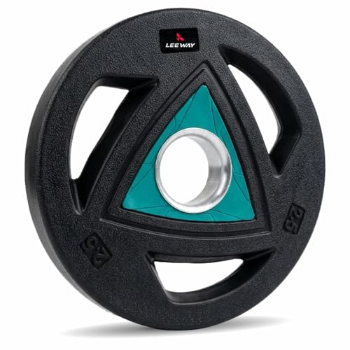 Image of LEEWAY Olympic Weight Plates (2.5kg x 2) | 51mm Standard Hole Size | Tri-Grip Design | Olympic Barbell Compatible | Noise-Free Floor-Safe | Beginners Home Gym Strength Training (Black, 2.5kg Pair)