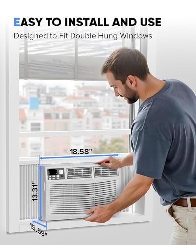 Image of 8000 BTU Window Air Conditioner, Window AC Unit 115V Cools Up to 350 Sq.Ft, Energy Saving with Remote & App Control & Timer, Perfect for Small Bedroom or Living Room, Easy Install Kit