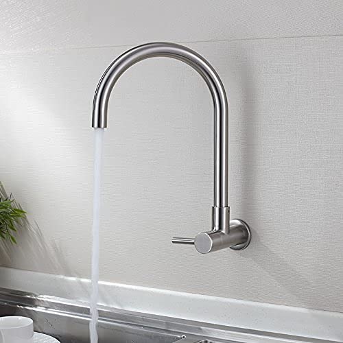 Grifo de pared para ollas de cocina en acero 304 que soluciona la falta de espacio en fregadero
