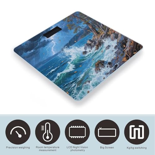 Báscula Digital de Baño Blue Lake Tahoe con Pantalla LED miniatura 3
