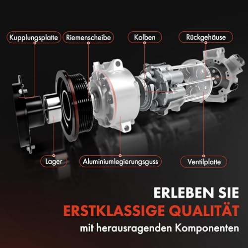 Klimakompressor für Frankberg Klimaanlagen mit Kupplung für Benzinfahrzeuge